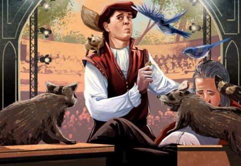 pilgrim with raccoon